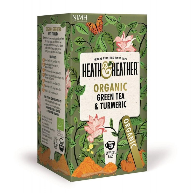 H & H Organic Green Tea & Turmeric 20 Bags