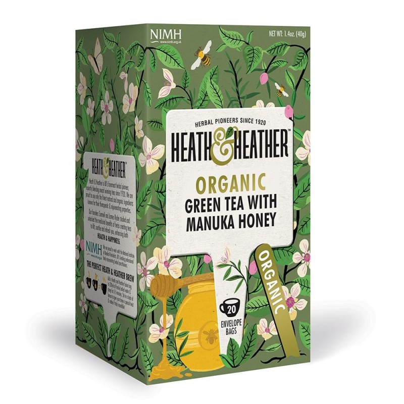 H & H  Organic Green Tea with Manuka Honey 20 bags